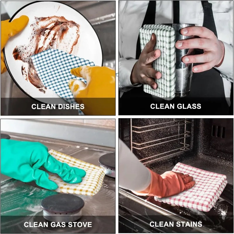 1/2pcs Cotton Checkered Car wash cloth, Assorted Colors,Durable Washcloths, Reusable Dish Rags, Multi-Purpose.car wash towel
