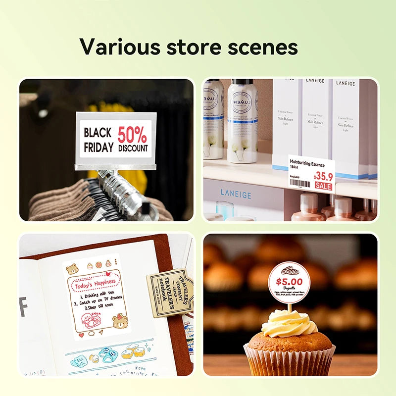 NiiMbot B21 Pro Thermal Printer Red Black Label Paper 300 DPI High-definition Printing Sticker for Warning Signs Supermarket