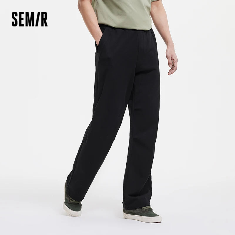 Semir Men Pants Workwear 2026 Parachute Knitted Loose Fit Straight Urban Casual Everyday Style Soft Comfortable Daily Wear
