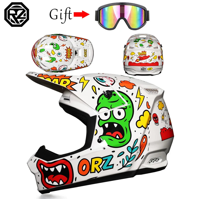 ORZ Motorcycle helmet children off-road helmet bike downhill AM DH cross helmet capacete motocross casco
