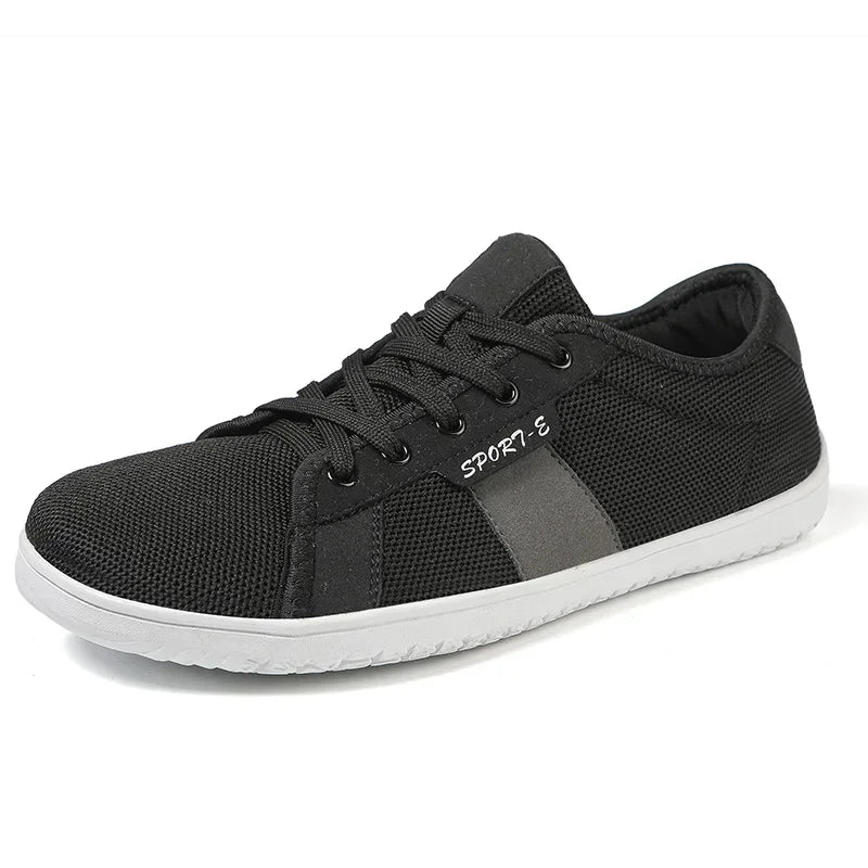 Extra Width Barefoot Shoes Wide Box Toe Shoes Minimalist Nonslip Outdoor Casual Flat Walking Sneakers Zero Drop Breathable Mesh