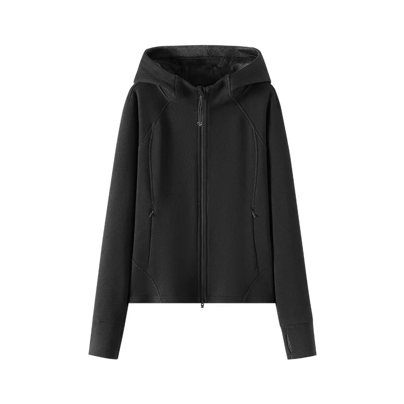 Semir Women Winter Jacket Panel Design Slim Fit Fleece Lined Hooded Raglan Sleeve Thumbhole Sport Style 2026 New