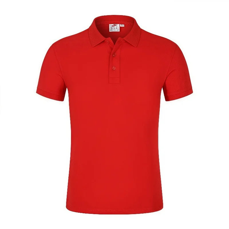 Turn-down Collar High-End Pure Cotton Polo Shirt Short Sleeve  casual Corporate  business Group Meetings  custom Logo
