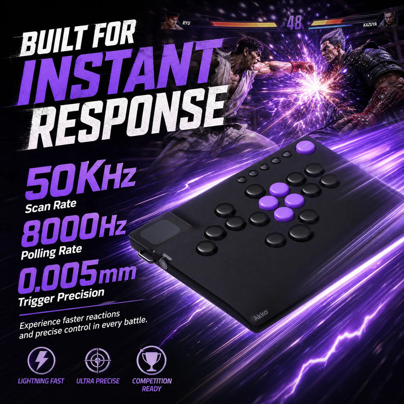 Akko Arcade Controller FUNBOX for PC XBOX Switch Low-profile Magnetic Mechanical Switches Hot-swappable Gaming Controller