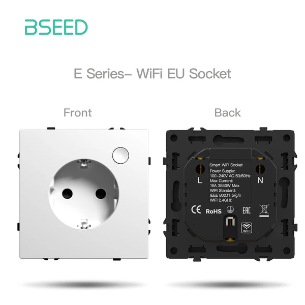មុខងារចុចកុងតាក់ WIFI ស៊េរី BSEED E Grand គ្រឿងបន្លាស់ប៊ូតុងឆ្លាតវៃ កុងតាក់ភ្លើង DIY គ្រឿងបន្លាស់រន្ធ Wifi ឆ្លាតវៃ រួមបញ្ចូលគ្នាដោយឥតគិតថ្លៃ