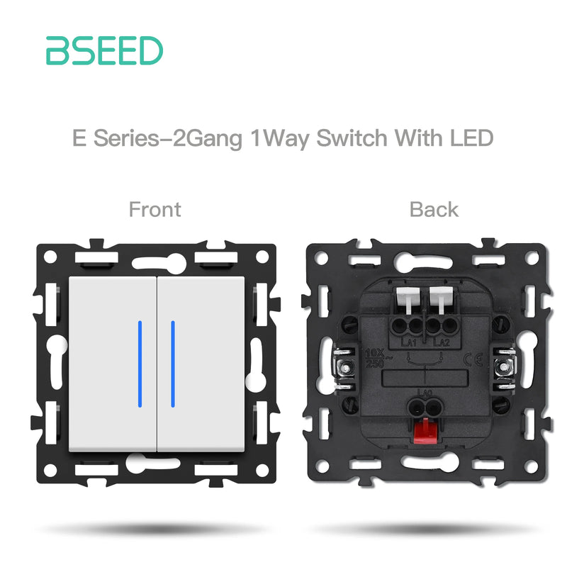 BSEED 1/2Gang Button Switch Function Part Glass Frame Only Light Switch DIY Part ST/TV/CAT6 Scoket Parts Free Combination