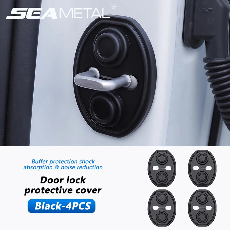SEAMETAL 4PCS Upgrade Car Door Closing Shockproof Pad Silicone Cushion Mute Shock Absorber Protective Covers Car Accessories