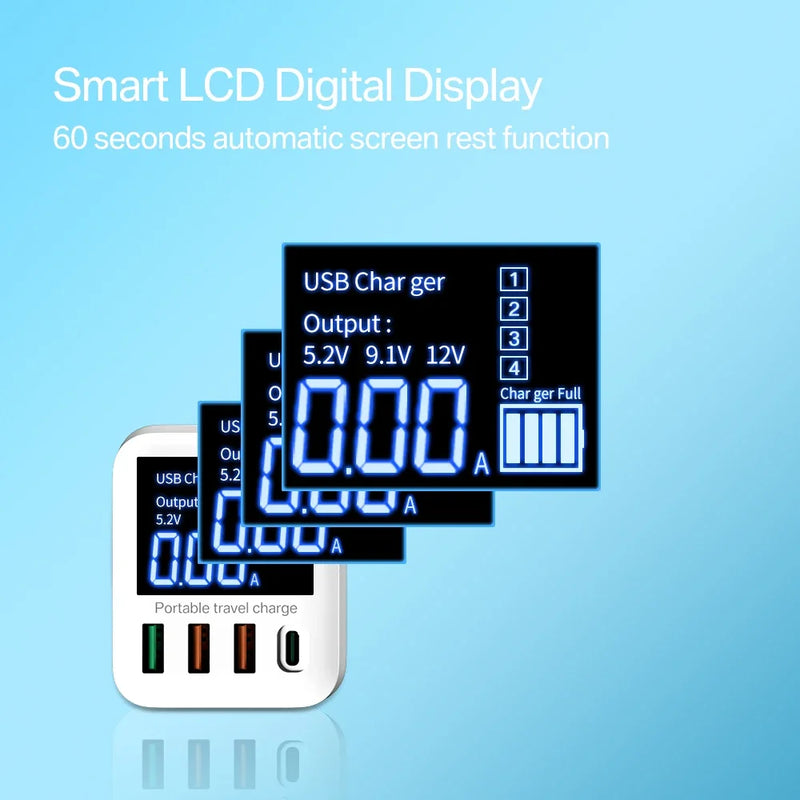 ឆ្នាំងសាក USB 40W សាកថ្មលឿន ឧបករណ៍សាកថ្មទូរស័ព្ទសម្រាប់ធ្វើដំណើរ PD QC USB C ឆ្នាំងសាកសម្រាប់ iPhone 13 12 Xiaomi Huawei Samsung