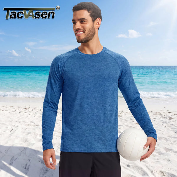 TACVASEN Quick Dry UPF 50+ Workout T-shirts Mens Long Sleeve Athletic Shirts Performance Sports Running Tee Tops Sun Protection