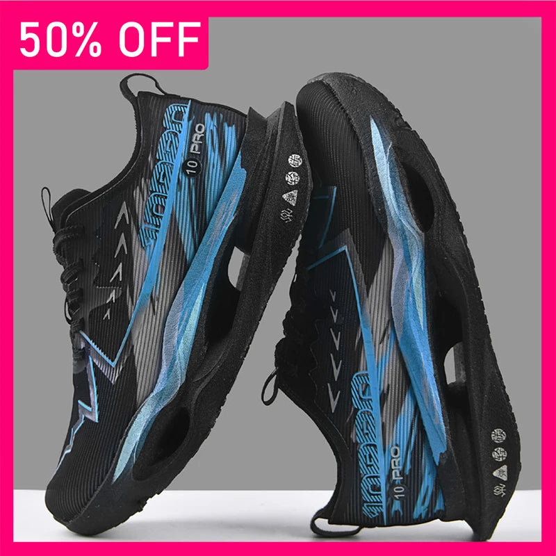 Unisex Sports Shoes Fashionable Mesh Breathable Outdoor Running Shoes Soft Sole Shock-absorbing Anti Slip Training Shoes for Men