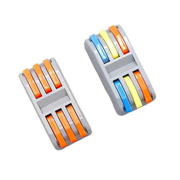 TOMZN 16PCS Lever Wire Connectors 3 In 3 Out Quick Splicing Terminal Blocks 32A 250V for 28-12AWG Solid Stranded Flexible Wires