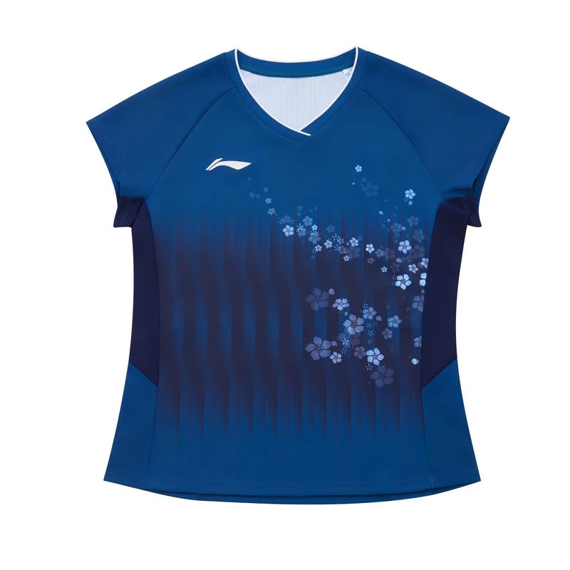 អាវយឺតវាយសី Li-Ning សម្រាប់នារី LN DRY 100% Polyester ដែលអាចដកដង្ហើមបាន សម្រាប់ហ្វឹកហាត់ អាវ LiNing សម្រាប់ប្រកួតអាជីព AAYW210