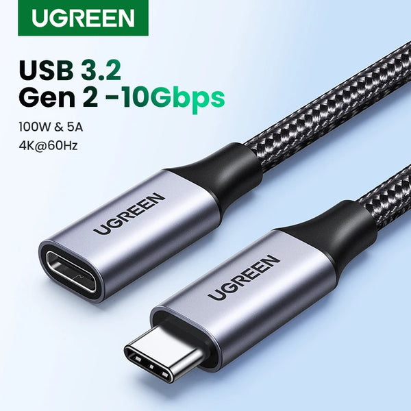 UGREEN USB C Extension Cable Type C Extender Cord USB-C Thunderbolt 3 for Xiaomi USB 3.2 USB Extension Cable