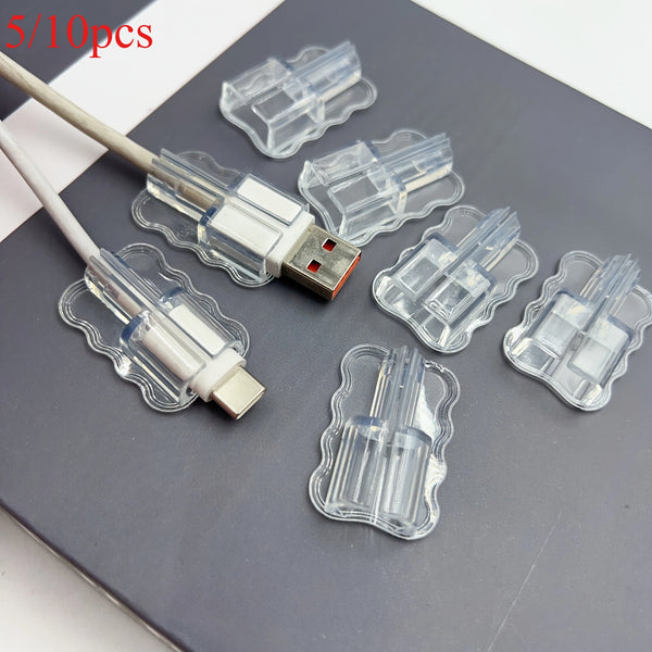 ខ្សែ USB និង Type-C ចម្រុះចំនួន 5/10 ដុំ ជាមួយនឹងគម្របថ្លា សម្រាប់ទូរស័ព្ទដៃ ស័ក្តិសមសម្រាប់ខ្សែថាមពលកុំព្យូទ័រ និង Power Bank