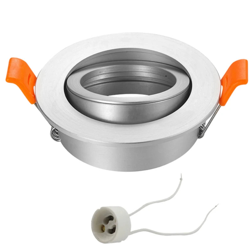ស៊ុមភ្លើងពិដាន LED រាងមូល ពណ៌ខ្មៅ ស ប្រាក់ 1/5/10 ដុំ MR16 GU10 ចង្កៀងទ្រអំពូល Downlight GU10 Spot Light