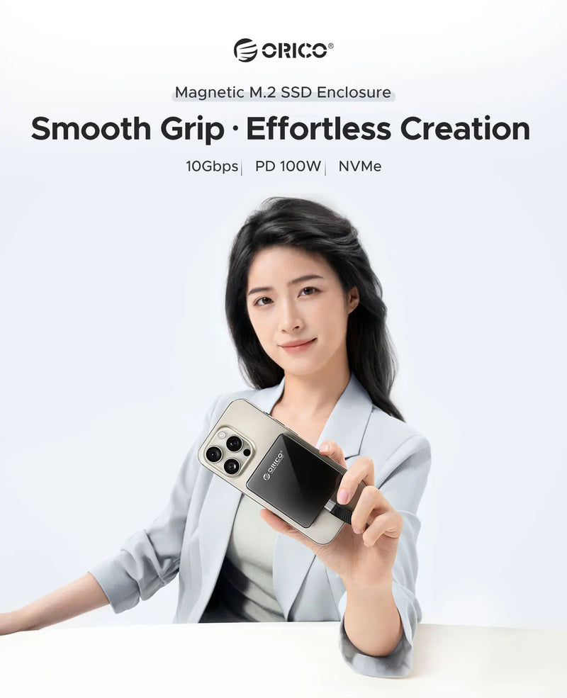 ORICO External Ssd 2230 2242 Enclosure Nvme SSD external Case SSD Card Reader with PD 100W 10Gbps for iPhone 16 17
