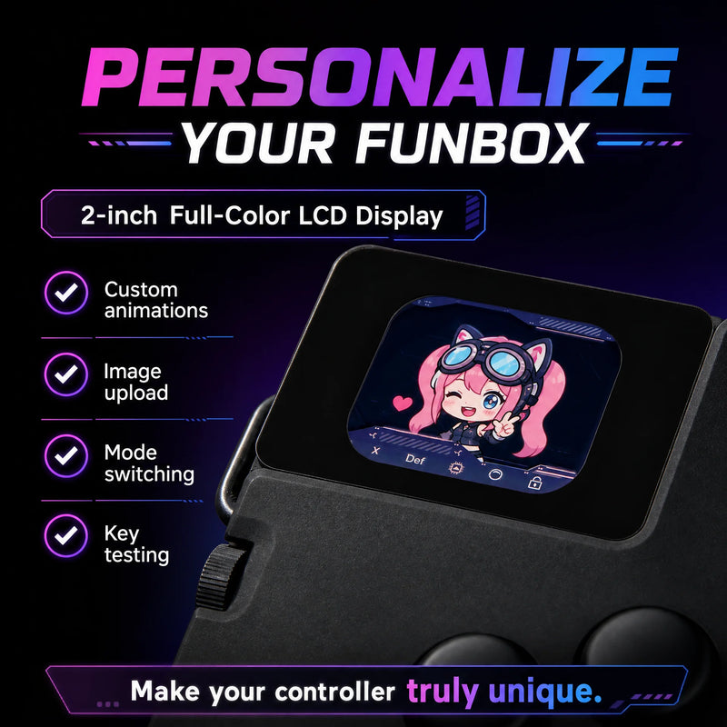 Akko Arcade Controller FUNBOX for PC XBOX Switch Low-profile Magnetic Mechanical Switches Hot-swappable Gaming Controller