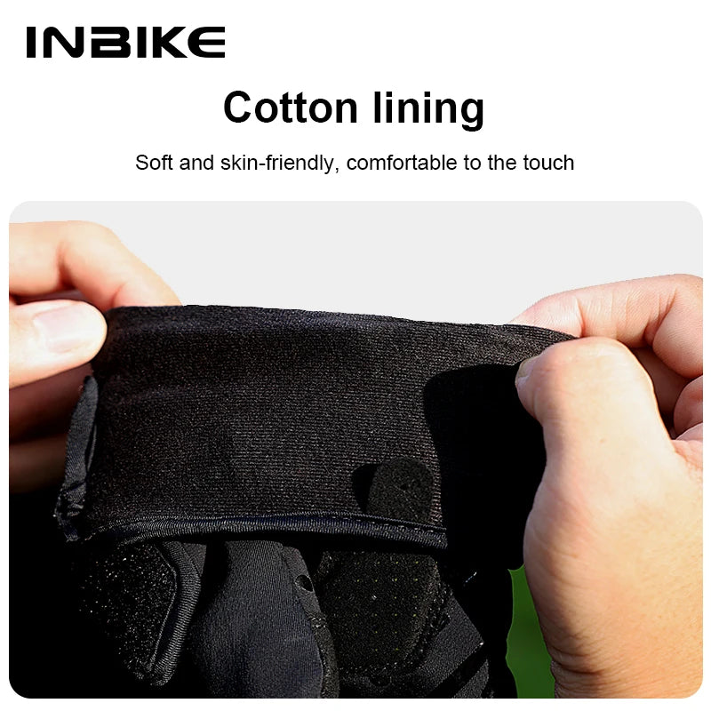 INBIKE Winter Fleece Cycling Bike Gloves Full Finger Touch Screen Bicycle Riding Gloves for Men Women Windproof Bike Accessories