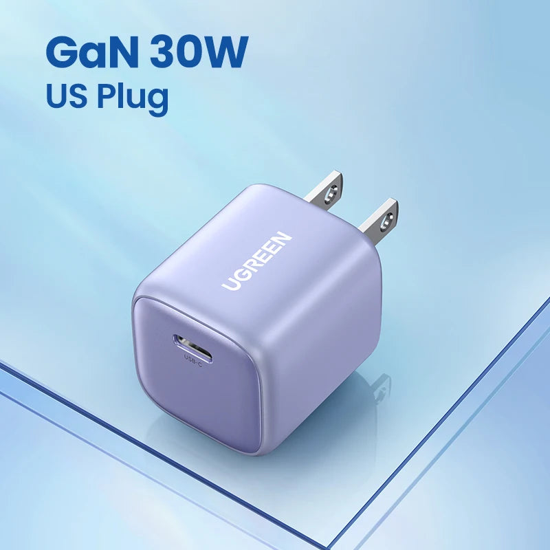 UGREEN GaN 30W Fast Charger for iPhone 18 17 16 Pro  PD3.0 Charger for iPad Pro Tablet Samsung Xiaomi Type C Phone USB Charger