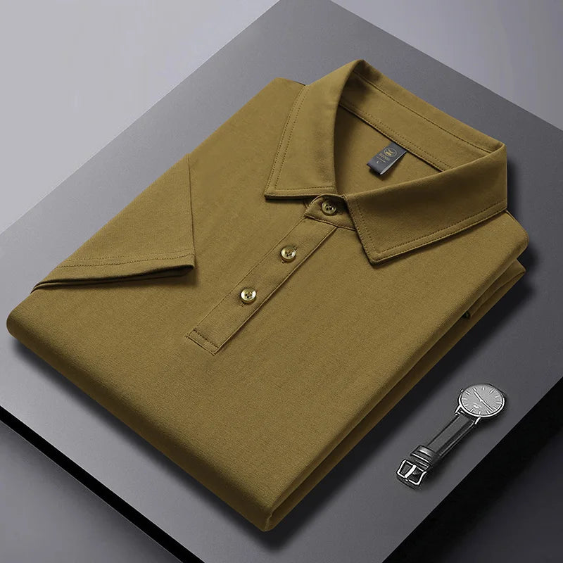 2026 Summer Men's Cotton T-Shirt, Turn-down Collar Short Sleeve POLO Shirt with Loose Fit Casual T-shirt Polo Shirts