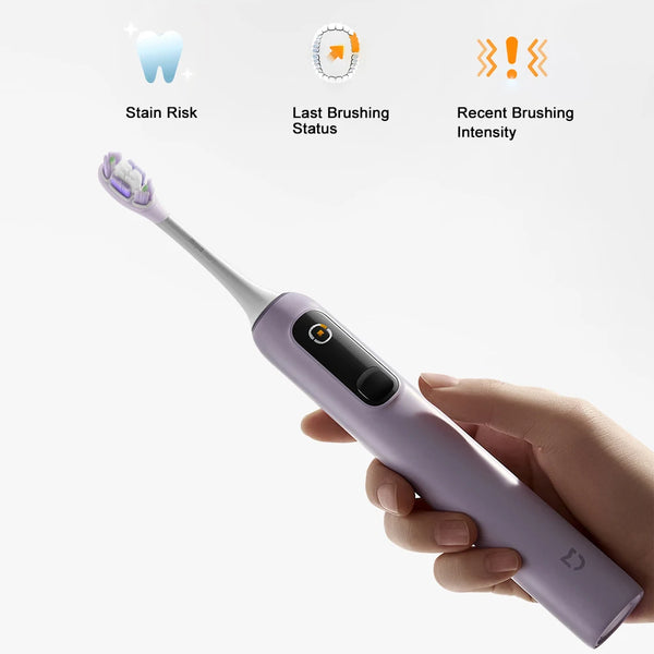 ច្រាសដុសធ្មេញអគ្គិសនី MIJIA Sonic Vibration Pro, ឆ្លាតវៃ ៤ របៀប, ថ្មប្រើបានយូរ, ការពារទឹក IPX8, អេក្រង់ LED និងសោរសម្រាប់ធ្វើដំណើរ