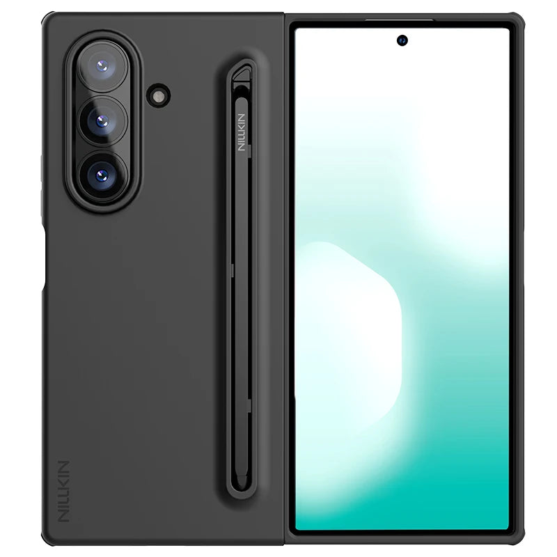 NILLKIN For Samsung Galaxy Z Fold 7 5G Folding Case With S-Pen Stylus Liquid Silicone Cover Anti Fingerprints For Z Fold 7 Cases