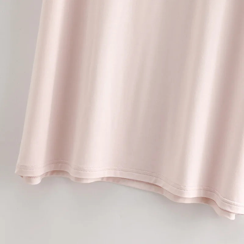 Modal Summer Women's Nightdress Short Sleeve Loose Soft Nightgown Round Neck Medium Long Home Dress Casual Night Wear Shirt