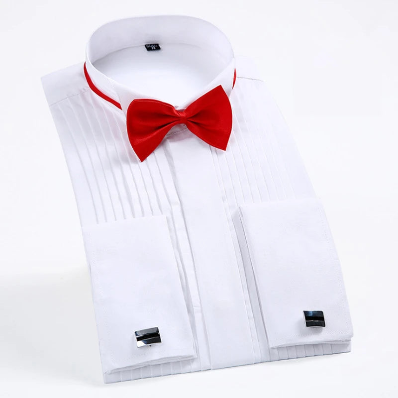 Men's White Dress Shirt,Single-breasted Long-sleeve Square Collar Shirts Wedding/party/performance Camisa Male Chemise S-7XL 8XL