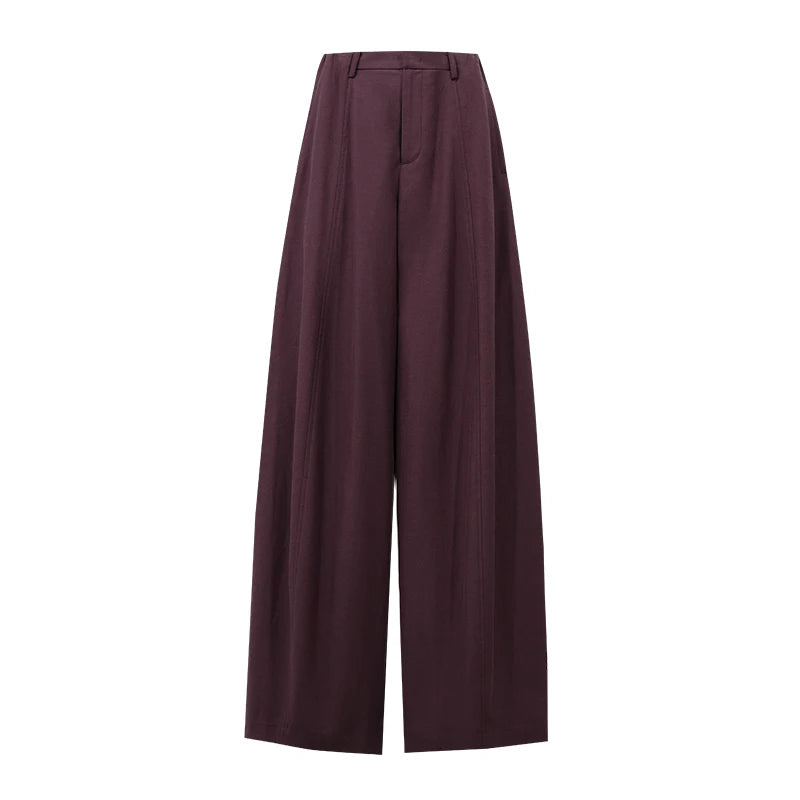 Amii Women's Wide Leg Pants Cotton Casual Loose Fit Minimalist Long Trousers 2026 Autumn Straight Pants Woman Clothing 12643015