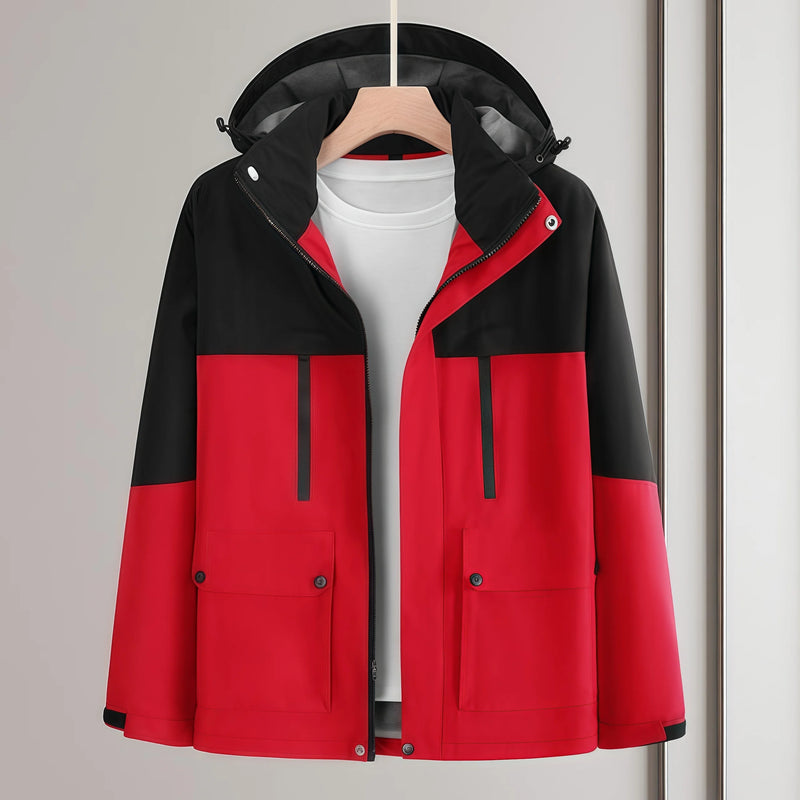 Outdoor travel  graphene heat-resistant  raincoat with fleece windproof and waterproof detachable cap workwear Climbing