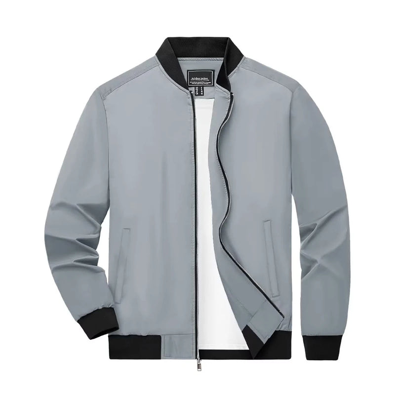 TACVASEN Men's Flight Jacket Lightweight Windproof Full Zip Casual Outdoor Spring Autumn Coat with Ribbed Cuffs