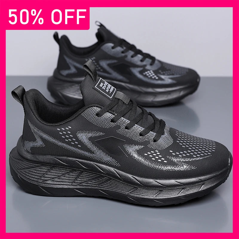 Men Sports Shoes Fashion Lace Up Mesh Breathable Lightweight Autumn Daily Commuting Sports Shoes Comfort Versatile Tennis Shoes
