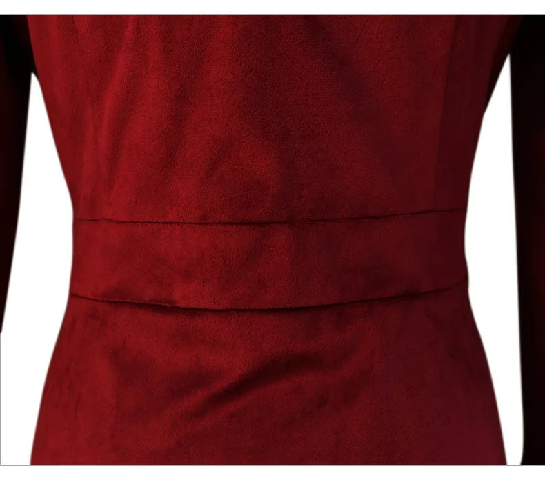 2026 Spring New Arrivals: Women's Red Long-Sleeve Trench Coat, Blue V-Neck Long Jacket, Black Vintage Overcoat.