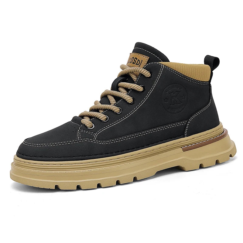 Men's socks boots four seasons soft sole non-slip outdoor boots fashion youth sports Joker tooling boots high-top casual boots