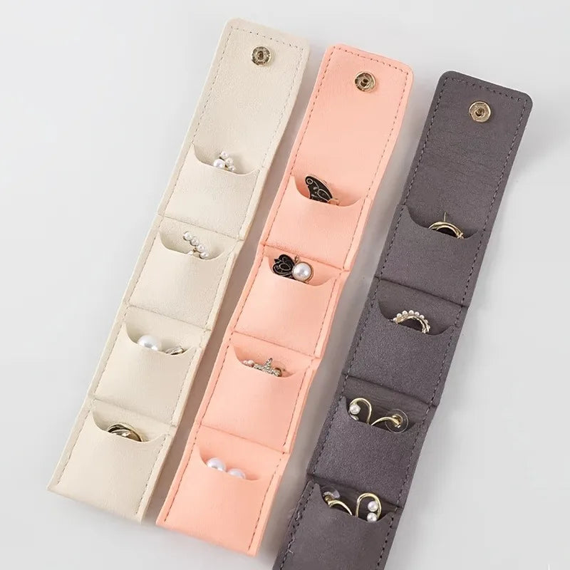 1pc Convenient Divided Jewelry Bag, Travel Classification Ear Stud Jewelry Bag, Jewelry Storage Box, Storage Bag.