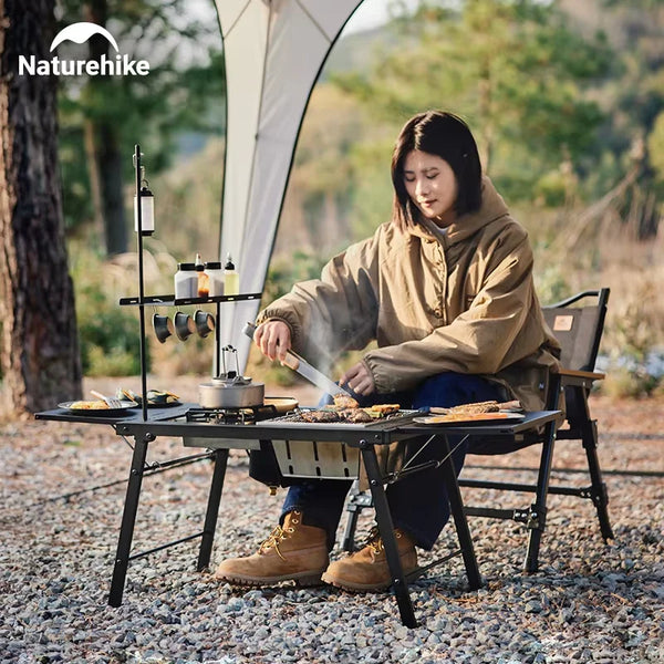 Naturehike Camping Igt Table Portable Outdoor Barbecue Table Family Picnic Folding Table Light pole Stove Table Fishing Table