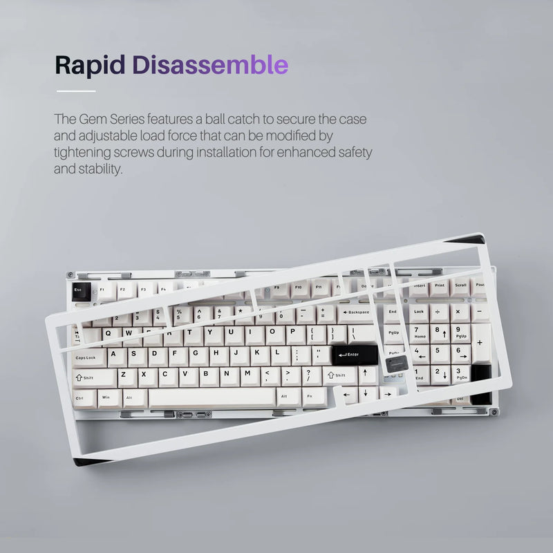 Akko Gem 02 VIA Custom Mechanical Keyboard 1800 Compact Layout with Corner RGB Tri-mode Keyboard Rapid Disassemble Aluminum CNC
