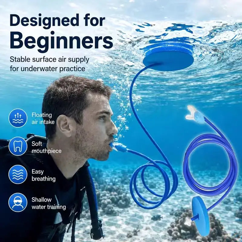 Floating Air Intake Dry Snorkel Tube, Adult Silicone Underwater Breathing Equipment, Freediving Swimming Training Snorkeling Ge