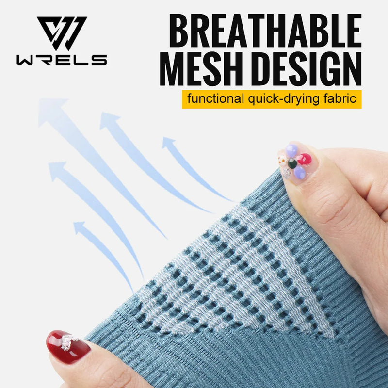 WRELS Sports Headband Breathable Sweatband U Shaped Groove Mesh Widen Hair Band Quick Dry Elastic Men Women Running Headband