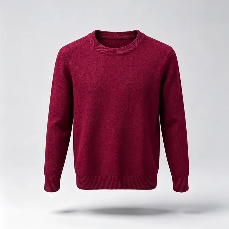 Male Urban Casual Crew Neck Knit Pullover Long Sleeve Ribbed Hem And Cuff For City Commute Street Leisure Cold Season Look