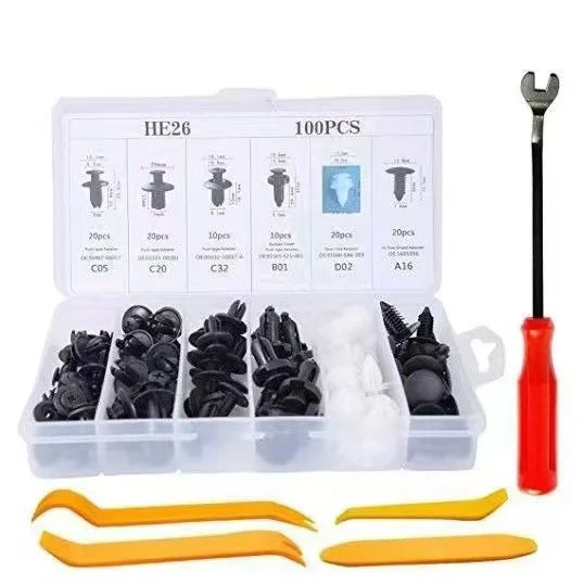 Auto Fastener Clip Mixed Car Body Push Retainer Pin Rivet Bumper Door Trim Panel Fastener Kit Car Clip 100/50 Box /Bag Packaging