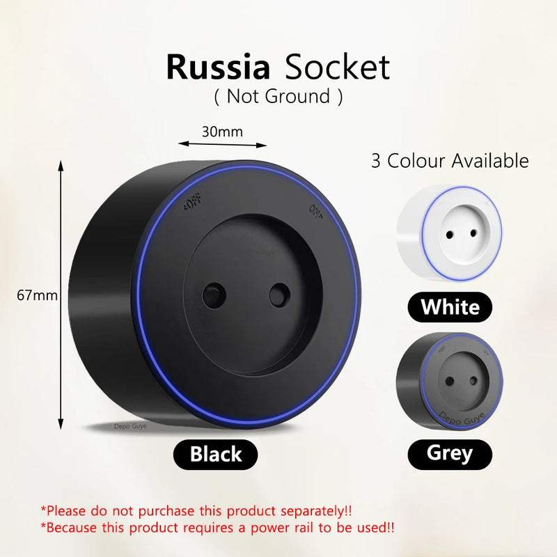 Induction lamp Wall Track Socket EU FR Italy Israeli UK Standard Home Office Electric Socket Removable Plugs Adapter USB C Ports