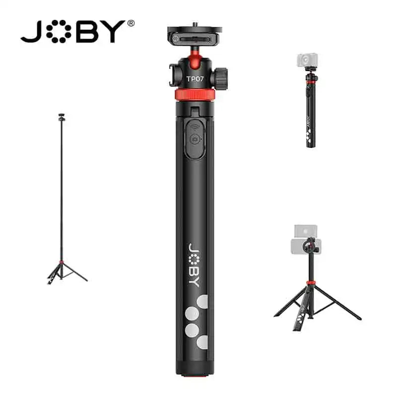 JOBY TelePod® Plus TP07 1.8M ជើងកាមេរ៉ាម៉ាញេទិក 2 ក្នុង 1 សម្រាប់ Iphone 18 17 16 ទូរស័ព្ទ Android ជើងកាមេរ៉ាសម្រាប់កាមេរ៉ាសកម្មភាព DSLR Vlog