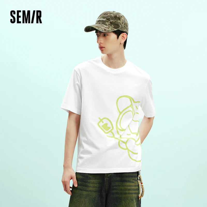 Semir Unisex Tshirt Breathable Half Sleeve Trendy Graphic Print Summer 2026 Loose Fit Everyday Casual Style Top