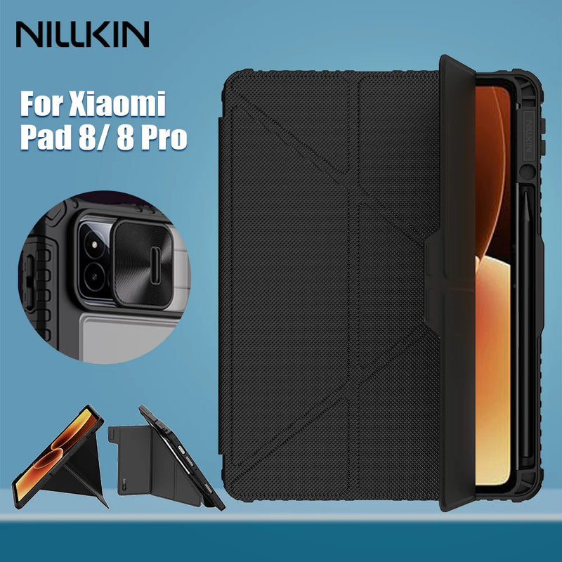 NILLKIN For Xiaomi Pad 8 Pro Magnetic Case For Xiaomi Pad 8 Case Multi-angle Folding Camera Protection Cover With Pencil Holder