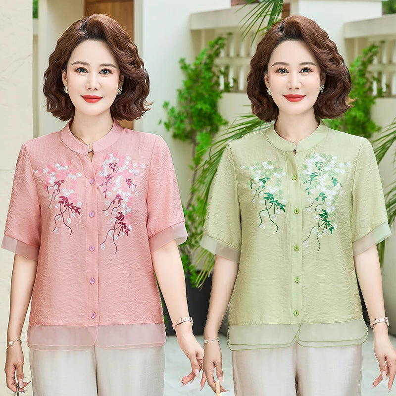 អាវ យឺត ក V បែប Retro និង សិល្បៈ អាវ ដៃ ខ្លី រលុង ប៉ាក់ អាវ ថ្មី រដូវ ផ្ការីក រដូវ ក្ដៅ