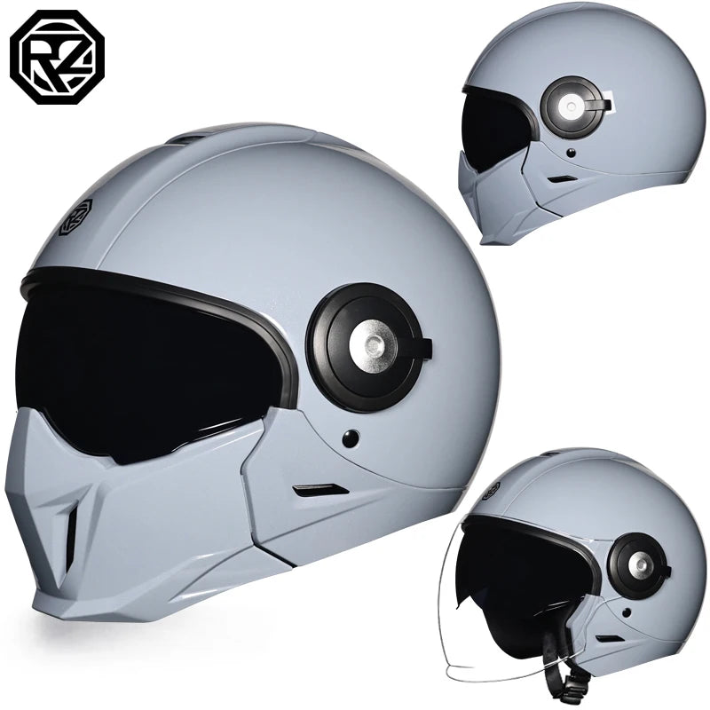 ORZ-653S Motorcycle Helmet Full Face Open Face Helmets 3/4 Men Women Modular Dual Visor Helmet For Motorcycle DOT Approved