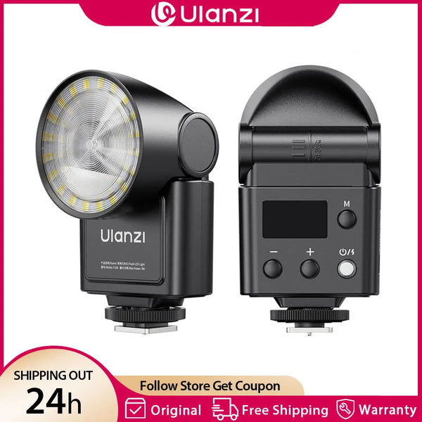 ភ្លើងពិលកាមេរ៉ា Ulanzi F16R GN16 2500-6500K សម្រាប់ Canon R50 R10 Sony ZVE10 Nikon Fuji ពិលជាមួយនឹងការលៃតម្រូវ 7 កម្រិត