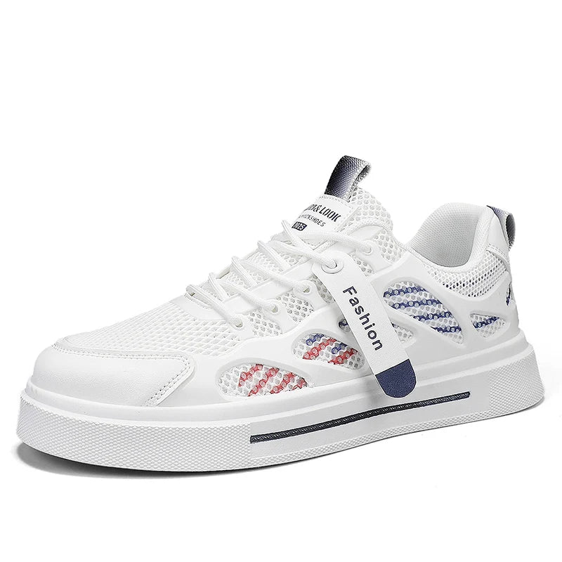 Students' mesh casual shoes four seasons breathable soft-sole anti-slip men's outdoor walking shoes fashion sneakers flat shoes