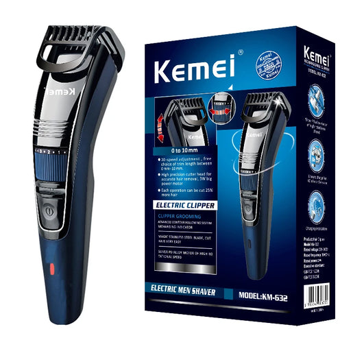 Kemei 0.5-10mm Adjustable Beard Hair Trimmer For Men Rechargeable Mustache Stubble Hair Clipper Face Hair Cutting Machine